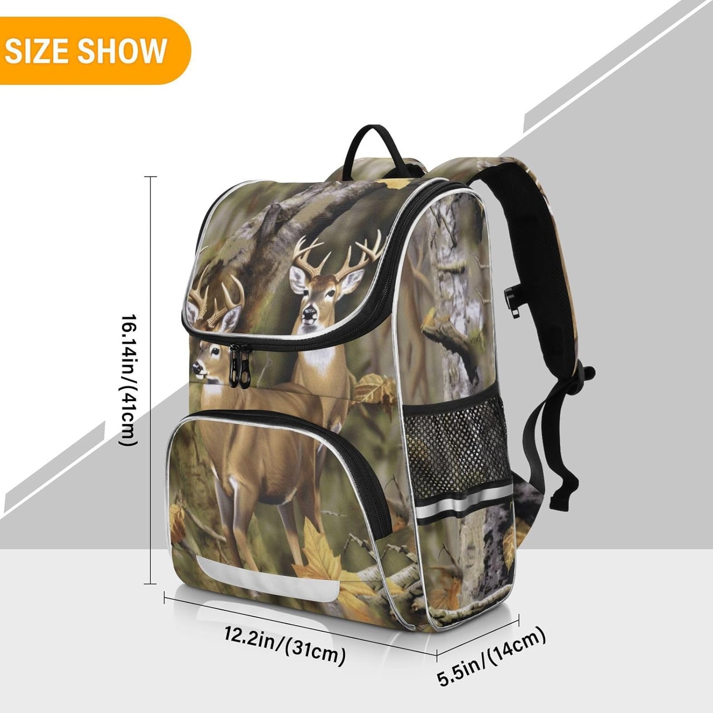 Camo Deer Hunt Cute Backpack For Girls Kids Backpack Boys Teen School Bag Bookbag Travel Daypacks