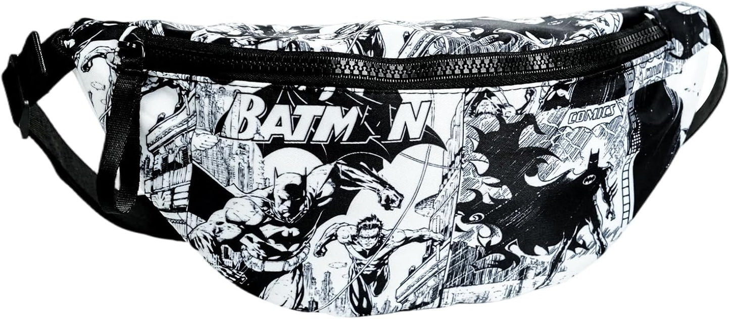 BATMAN Fanny Pack for Boys, Lightweight Superhero Waist Pack with Adjustable Strap for Travel Running Hiking Workout Cycling Christmas Birthday Gift