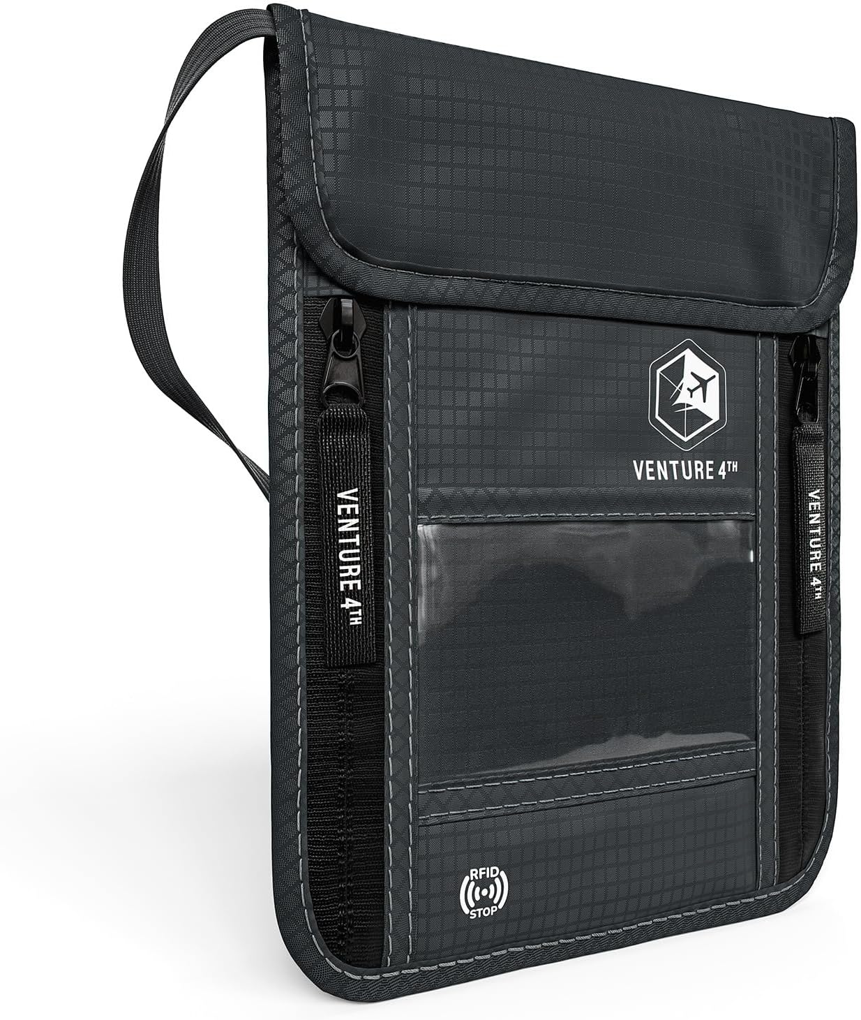 VENTURE 4TH Neck Wallet, RFID Blocking Passport Holder for Travel – Hidden Neck Pouch with 6