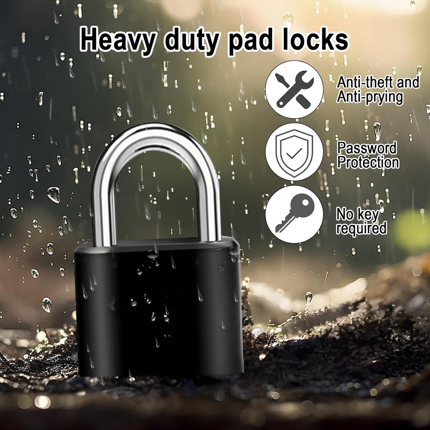 4pcs Combination Lock, 4-Digit Heavy Duty Combo Lock, Combination Padlock Outdoor Waterproof Gate Locks for Outdoor Fence, Locker, Sheds, Gym, Gate Hasps (4pcs, Short Shackle)