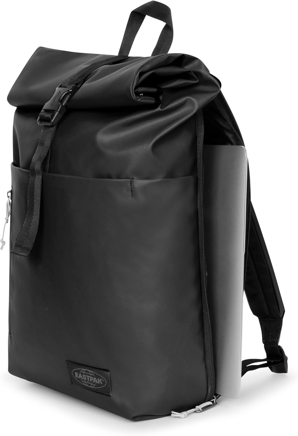EASTPAK Up Roll – 23L Roll-Top Backpack with 16" Laptop Sleeve, Security Pocket, Bottle Holder & Water-Resistant Finish, Tarp Black