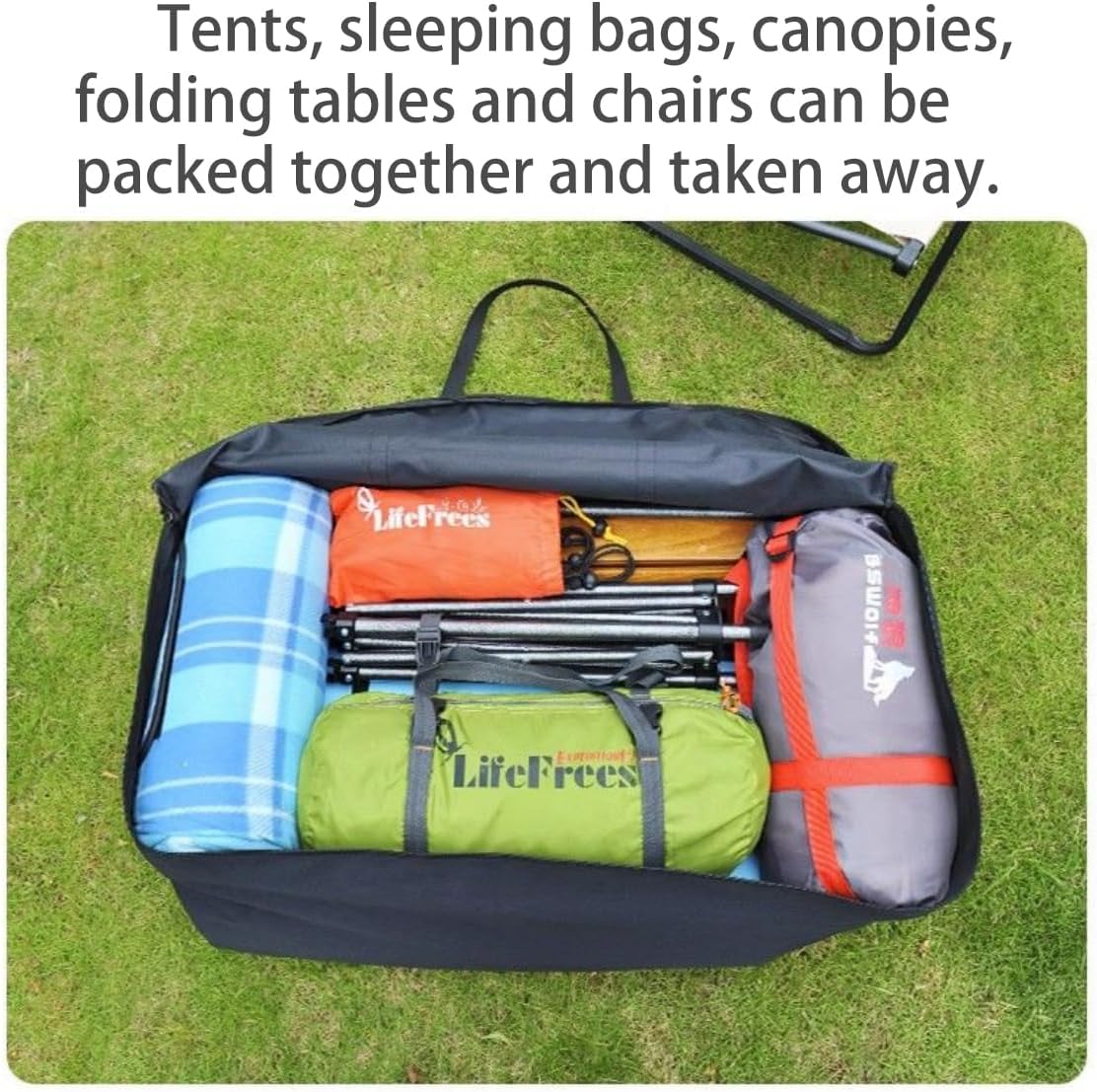 Portable Foldable Lightweight Luggage Heavy Duty Sports Storage Bag Travel Duffle Bag for Hiking, Camping & Gym Equipment Bag for Team Coaches (43.3 * 15.7 * 13.4 inches)