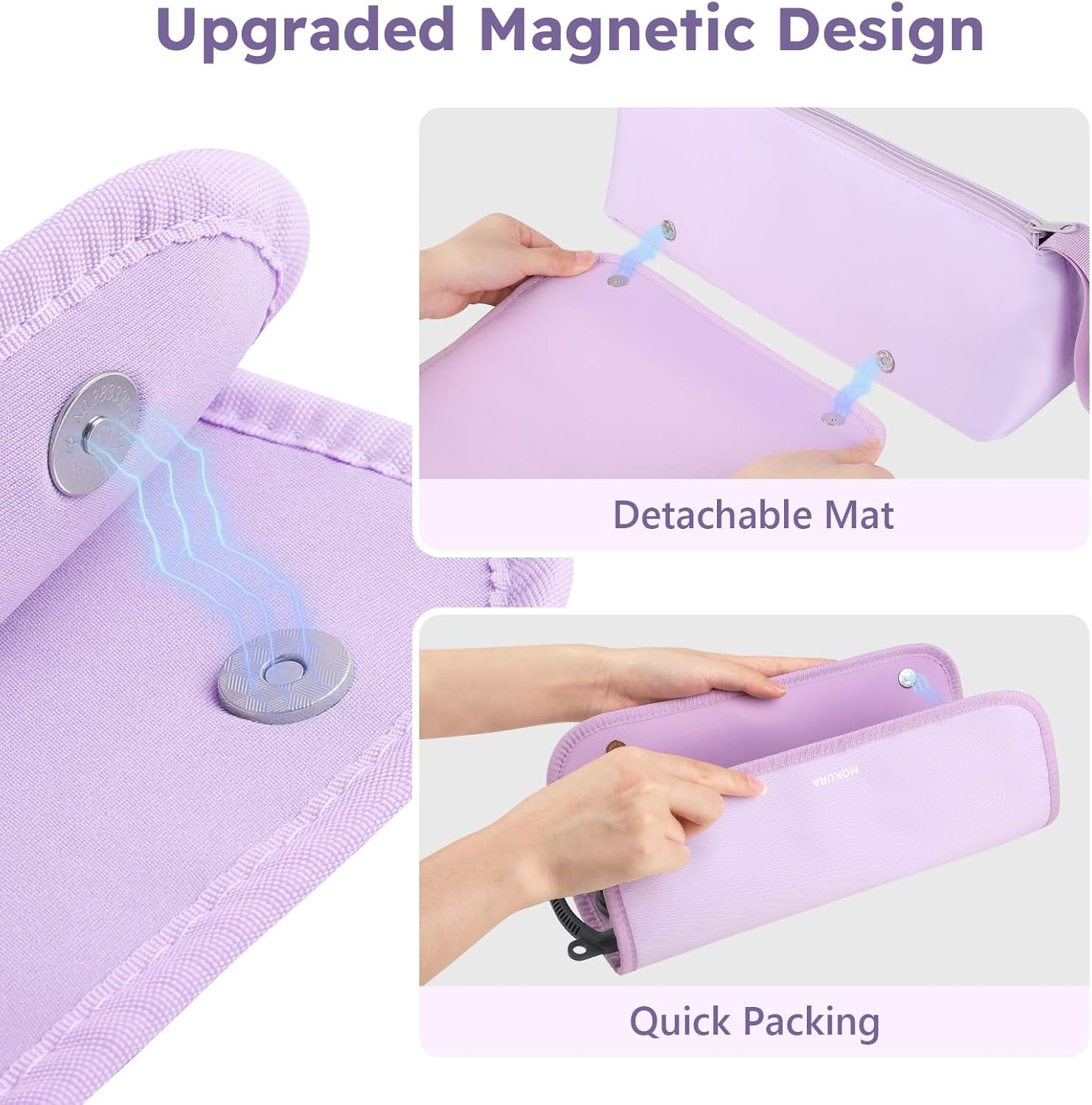 MOKURA Hot Hair Tools Travel Bag with Heat Resistant Mat Removable, Hair Accessories Organizer