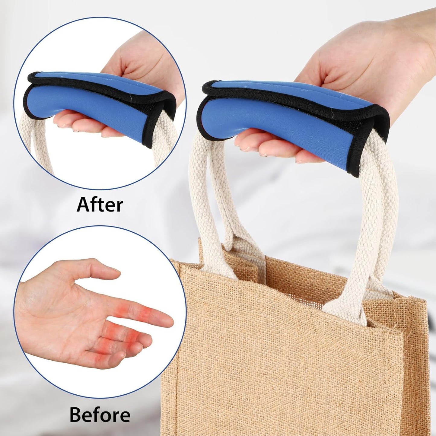 2 Pack Luggage Handle Wraps for Suitcase Neoprene Suitcase Handle Wraps Luggage Handle Covers Travel Suitcase Identifier Accessories (Blue)