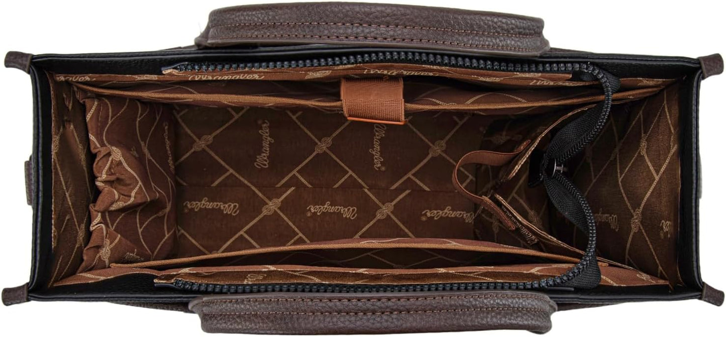 Wrangler Laptop Bag for Women 15.6 Inch Vintage Work Tote Bag for Business Briefcase Handbag with