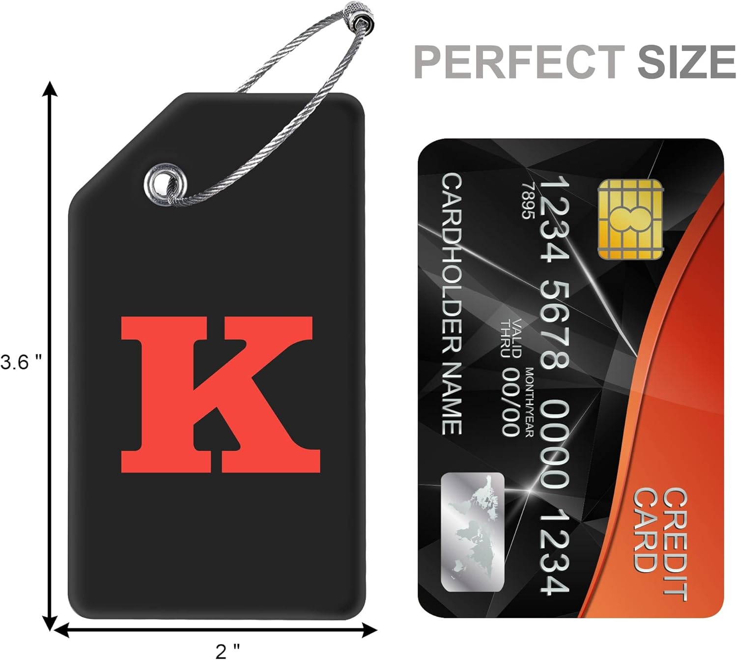 Gostwo 2 Pack Silicone Luggage Tags for Suitcases, 26 Initial Letter Baggage Labels Handbag School
