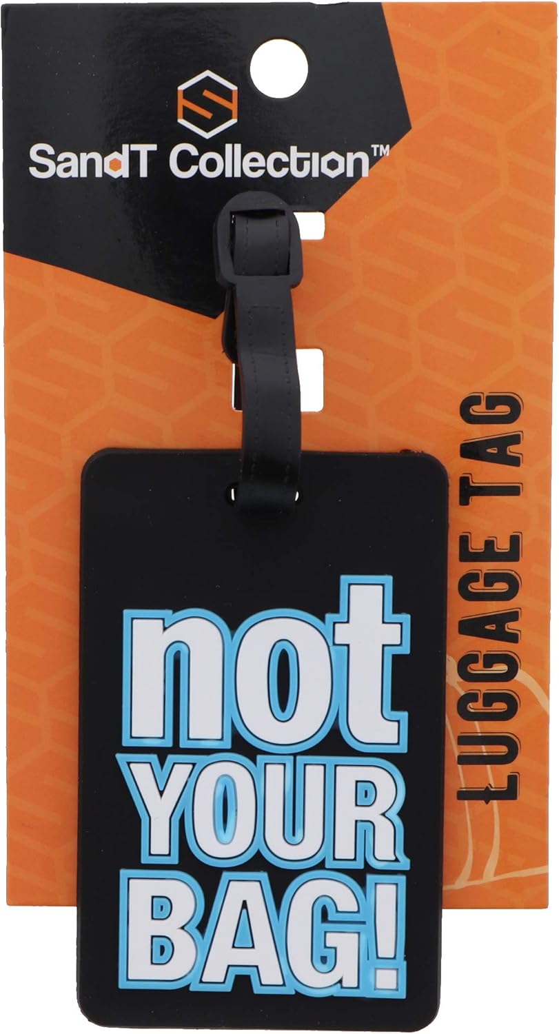 Not Your Bag Luggage Tag Suitcase ID Holder - Set of 2 Black