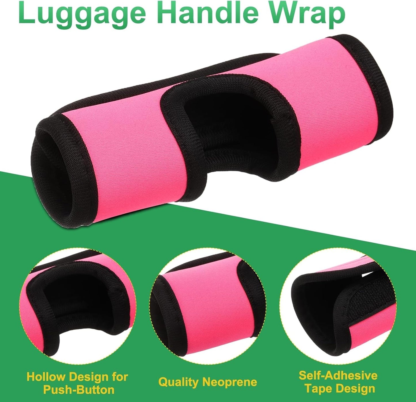 uxcell Luggage Handle Wrap, 2 Pcs Hollow Neoprene Handbag Grip Cover Protector Luggage Identifiers