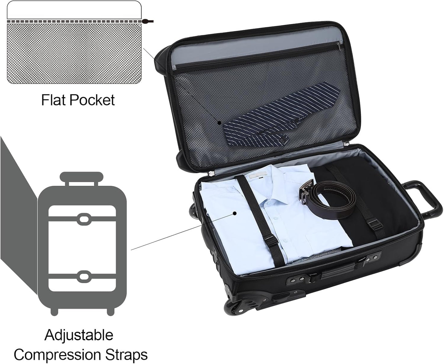 Modoker Rolling Garment Bag with Wheels, Garment Bags with Built-in TSA Lock, 22 Inch Travel Garment Bag Suitcase