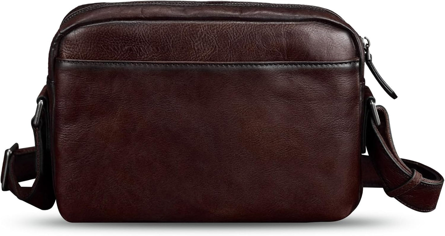 Genuine Leather Shoulder Bag Crossbody Bag for Men Vintage Real Leather Satchel for Men Messenger Bag for Work Travel