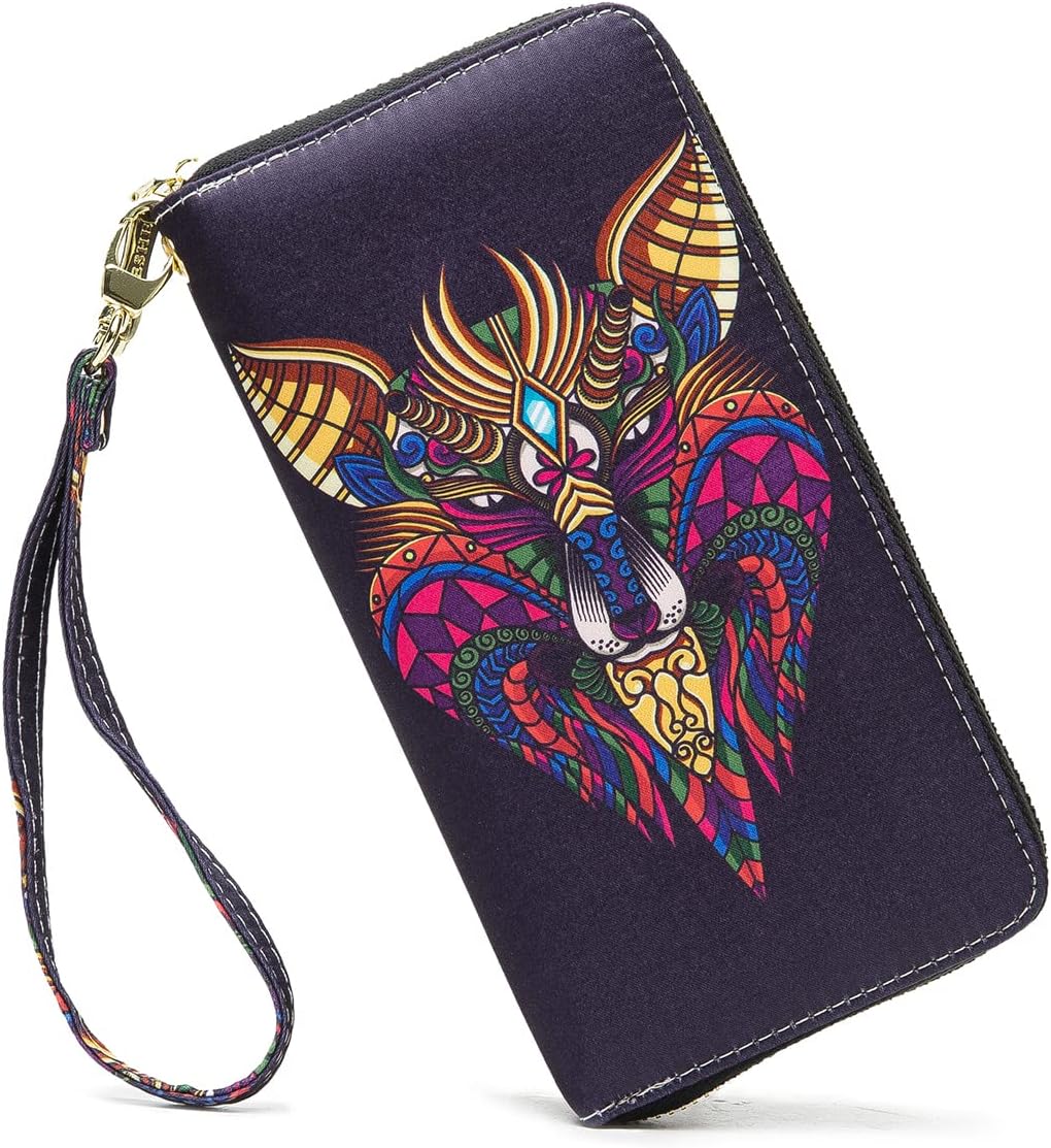 Women Wallet Card RFID For Womens Holder Blocking Credit Small Zipper Purse Pocket Bifold Slim Coin ID Ladies Wristlet Clutch Large Capacity Window Case Travel Zip Women's