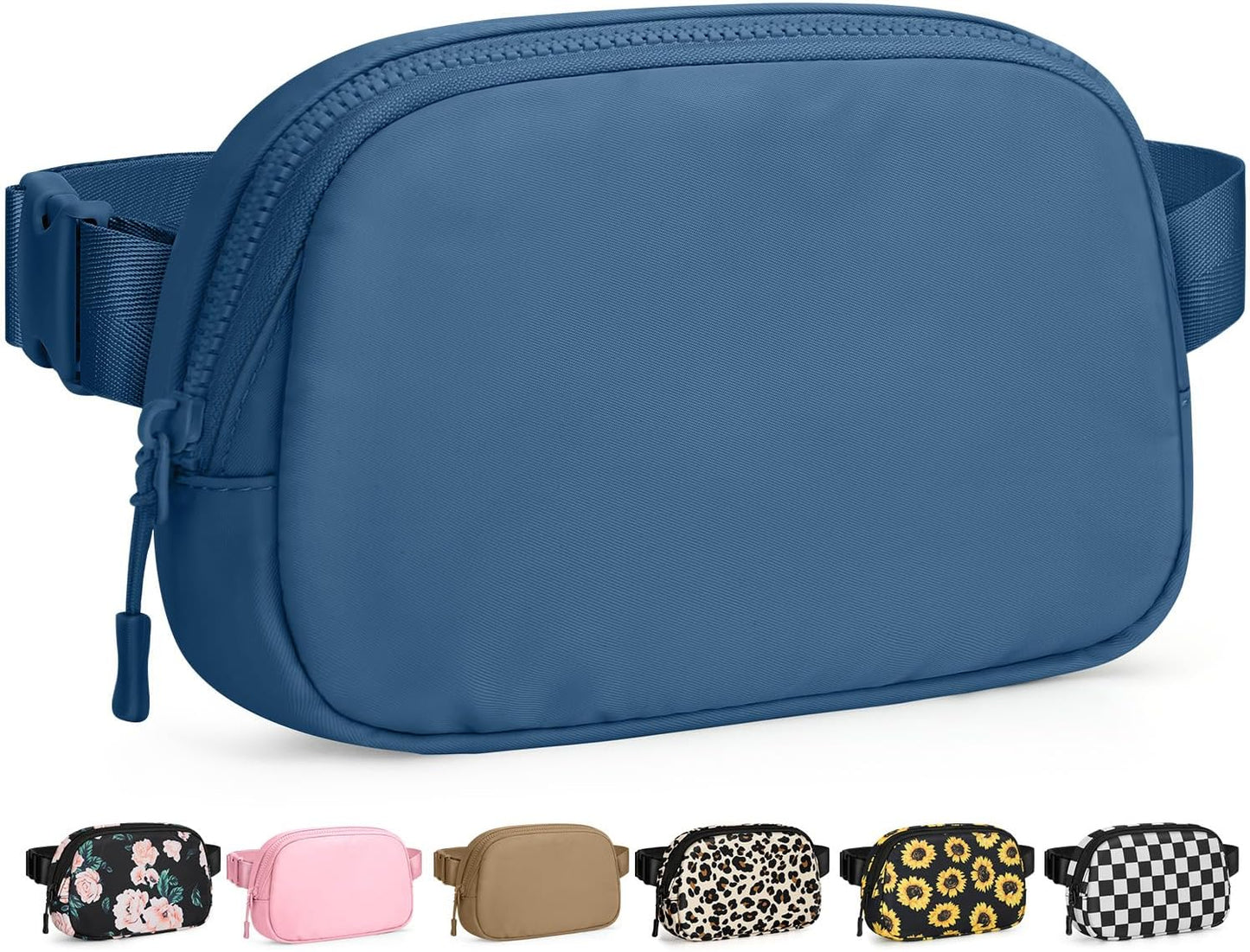 Fanny Packs for Women Cross Body Bag Waterproof Belt Bag with Adjustable Strap and Zipper Back Pocket Small Crossbody Bags Fashion Waist Packs for Workout Travelling(Navy Blue)