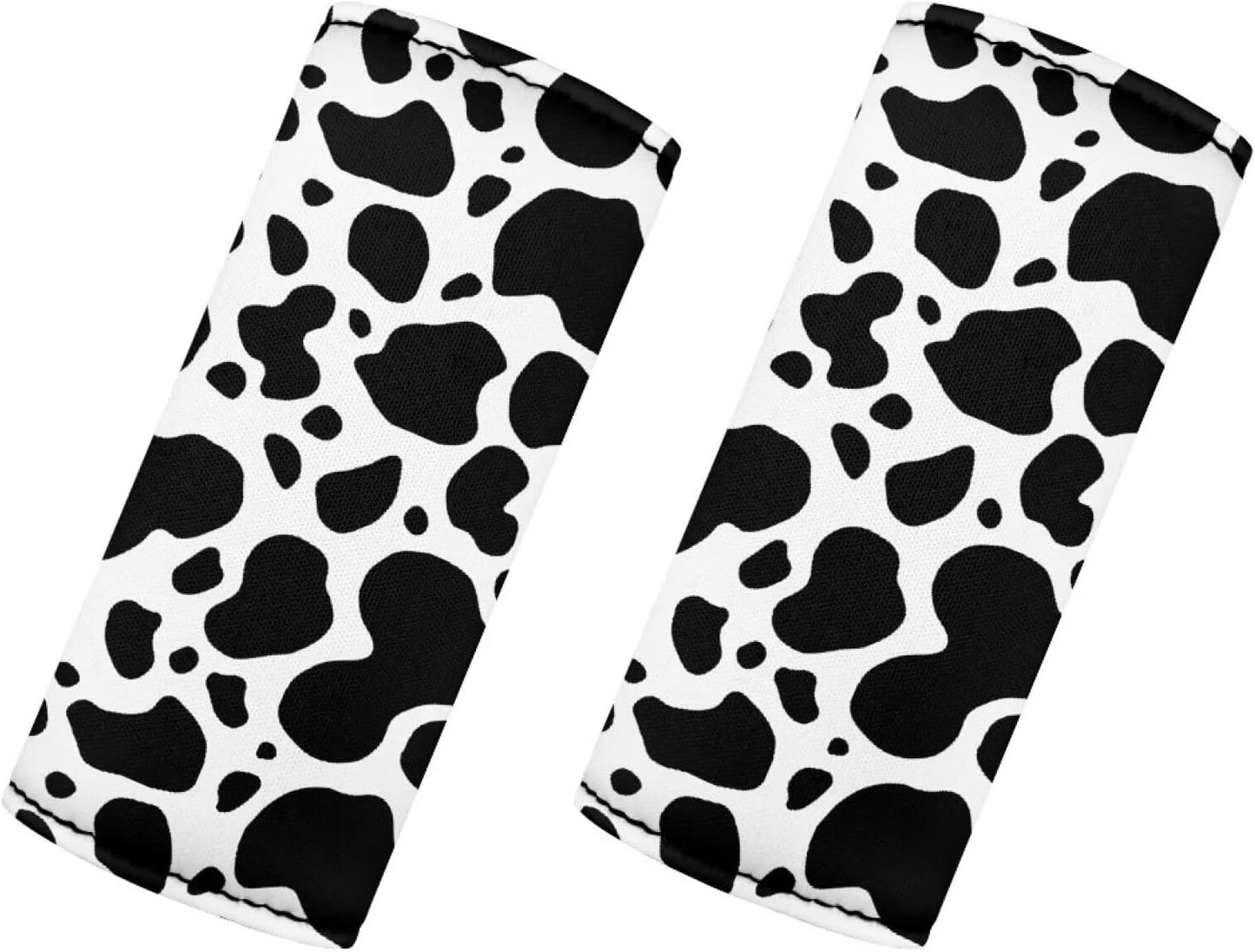 Cow Spot Protective Handle Cover Luggage Marker Luggage Handle Wrap for Suitcase Identifier Travel Bag Wraps Set of 2 Pcs Decoration