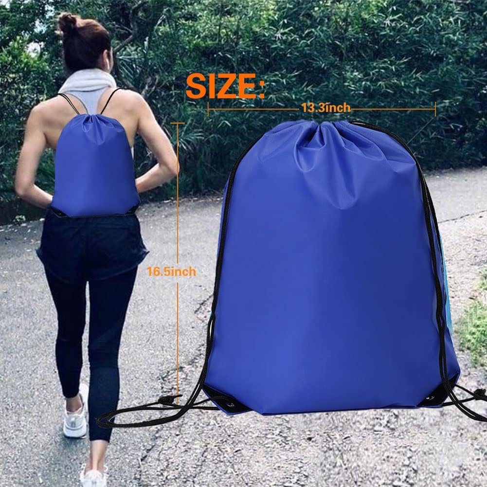 Bulk Drawstring Bags, Polyester Draw String Bags, Gym Sports Cinch Bag Drawstring Backpack for