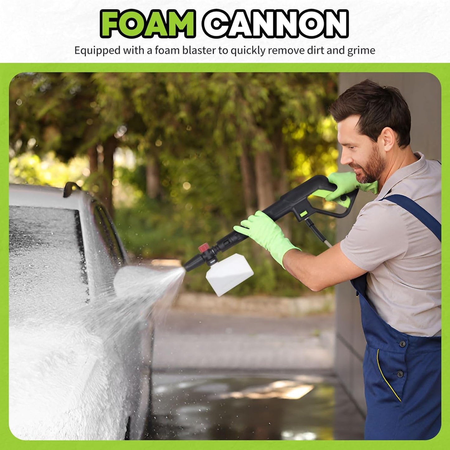 Electric Pressure Washer, 3500 PSI Portable Power Washer with Adjustable Angle Nozzle Head, Foam Cannon for Cars, Garden, Driveway