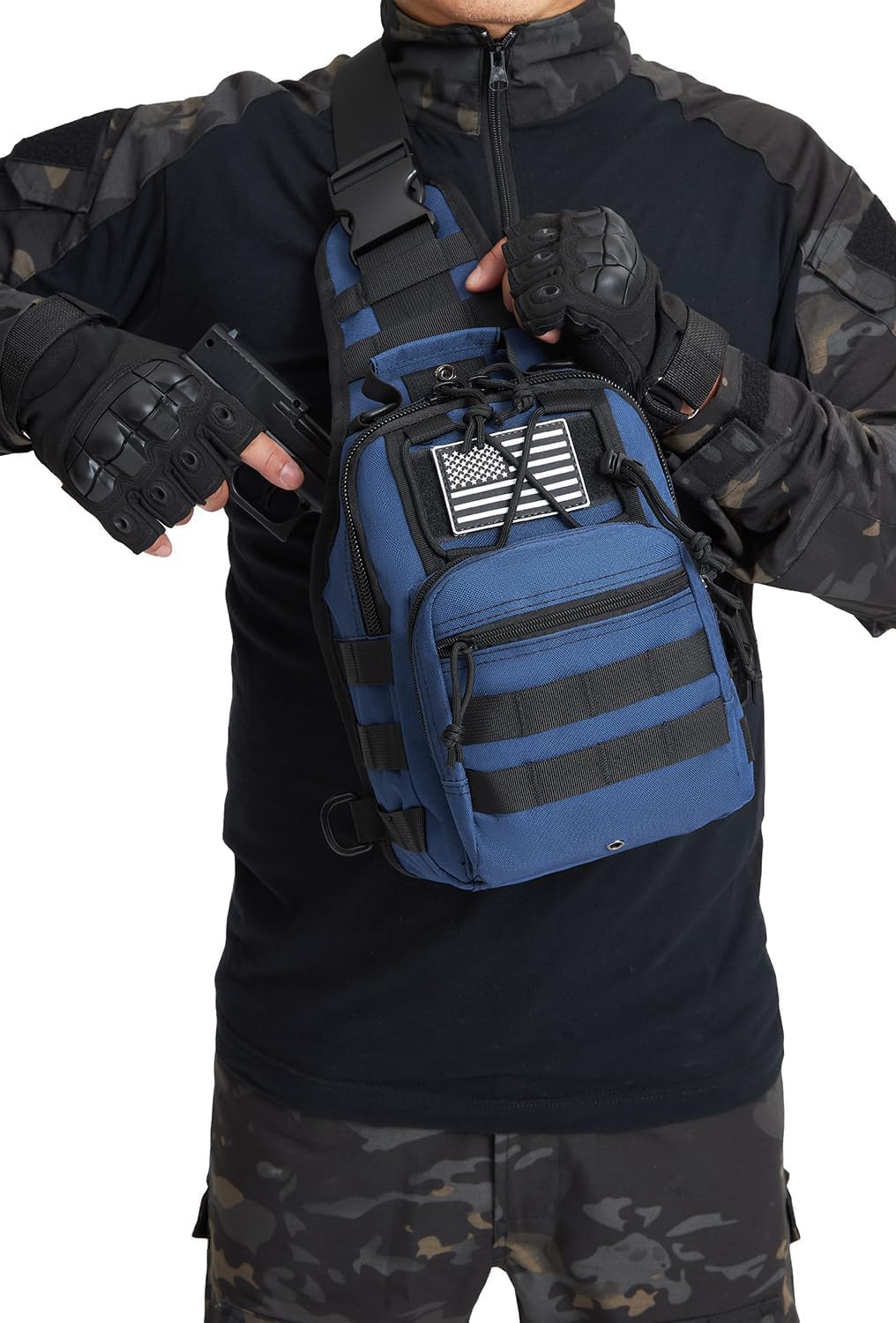 ATBP Small Tactical Holster Sling Backpack Accessories Shoulder Pouch Water Bottle & Radio Holder Crossbody Bag for Men