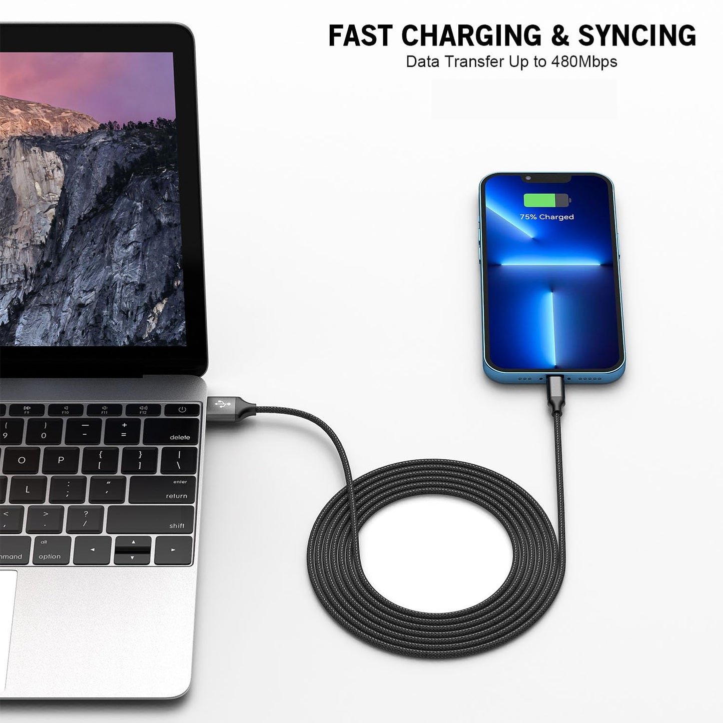 iPhone Charger 10ft, Fast i Phone Block Dual 2Port USB Wall Charger Block Adapter Plug 2 Pack & Long 10foot Fast Charging Nylon Braided Lightning Cable Cord for iPhone 14/13/12/11/XS/XR/8 Plus/SE iPad