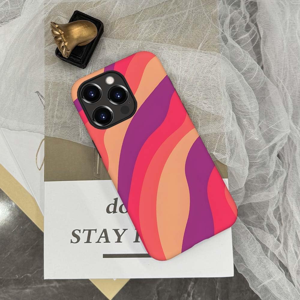 SEized Case Compatible with for iPhone 12 Pro,Pink Colorful Waves Abstract Swirls Phone Case for Girl Women Boy Men,Durable Protection Case for iPhone 12 Pro