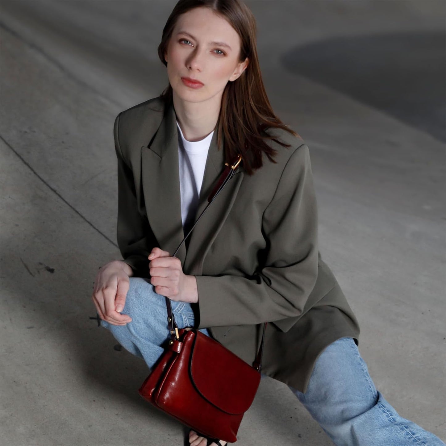 Time Resistance Leather Cross Body Bag for Women - Handbag - Shoulder Bag - Messenger - Purse