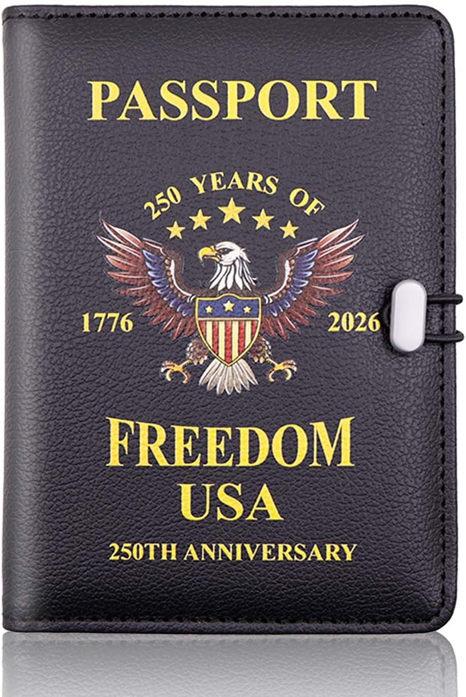 Melsbrinna Passport Holder for Travel,United States 250th Anniversary Passport Holder,Passport Cover Case for Travel,RFID Blocking Travel Wallet Holders for Women and Men (Black)