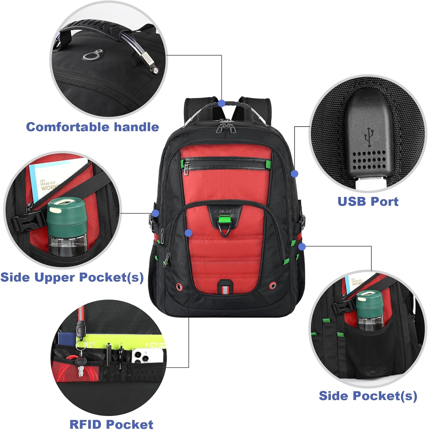 Z-MGKISS 18.4-19 Inch Extra Large Laptop Backpack, Travel Backpack for Men & Women, School Rucksack