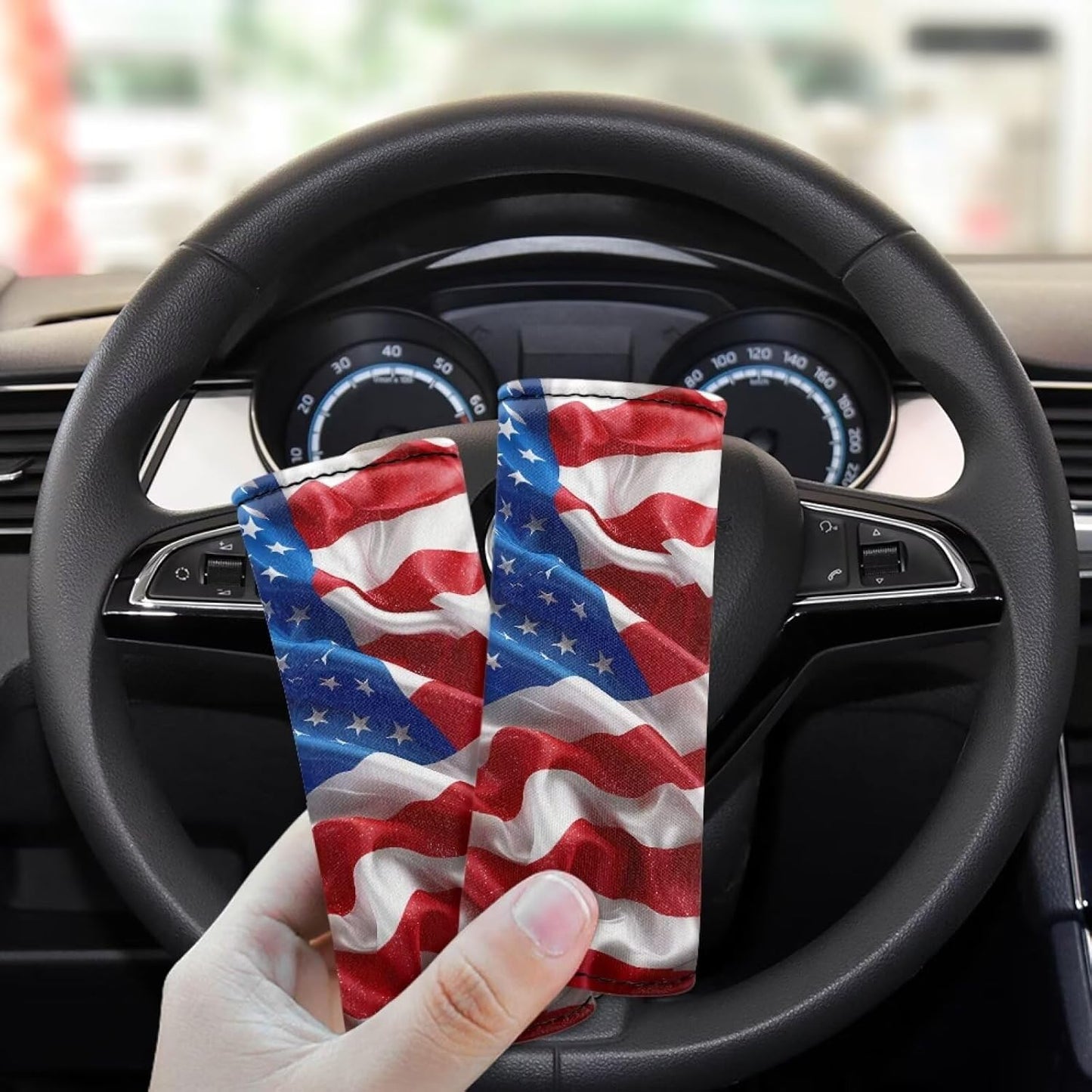 Patriotic Flag Luggage Handle Wraps for Suitcase 2 Pack Door Handle Protection Sleeve Cover Neoprene Travel Accessories