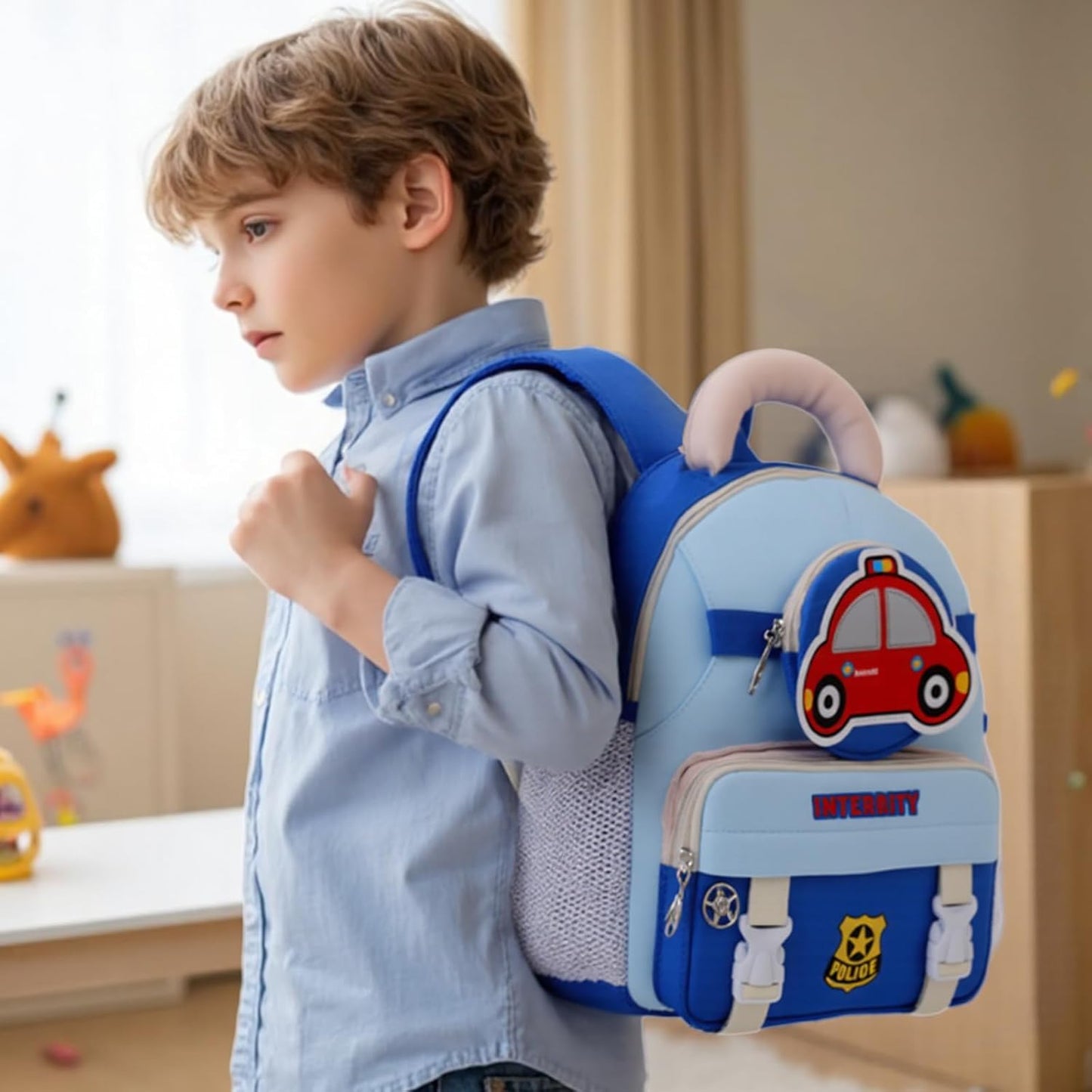 Preschool Backpack Set for Boys Girls 2-in-1 Toddler Kids Backpack 12in with Detachable Waist Bag