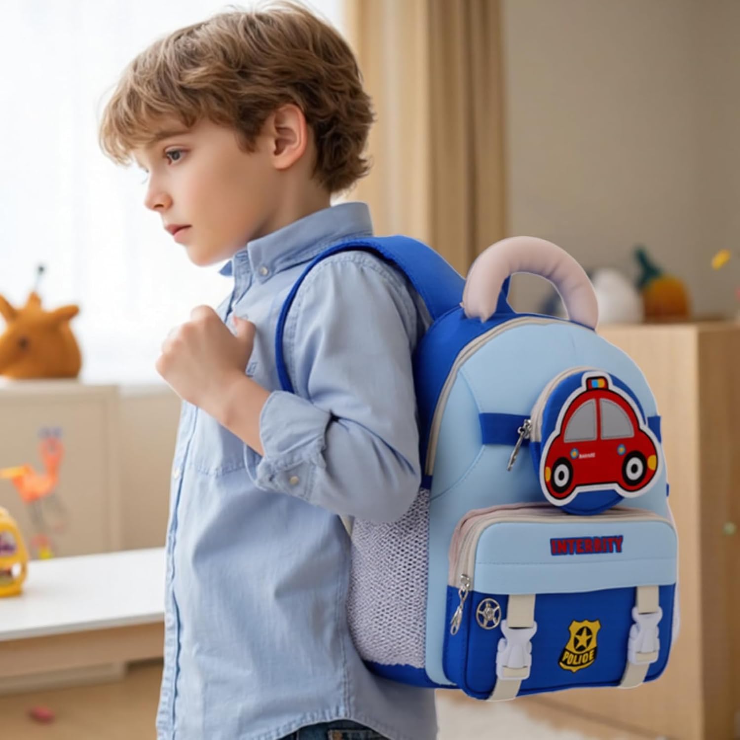Preschool Backpack Set for Boys Girls 2-in-1 Toddler Kids Backpack 12in with Detachable Waist Bag