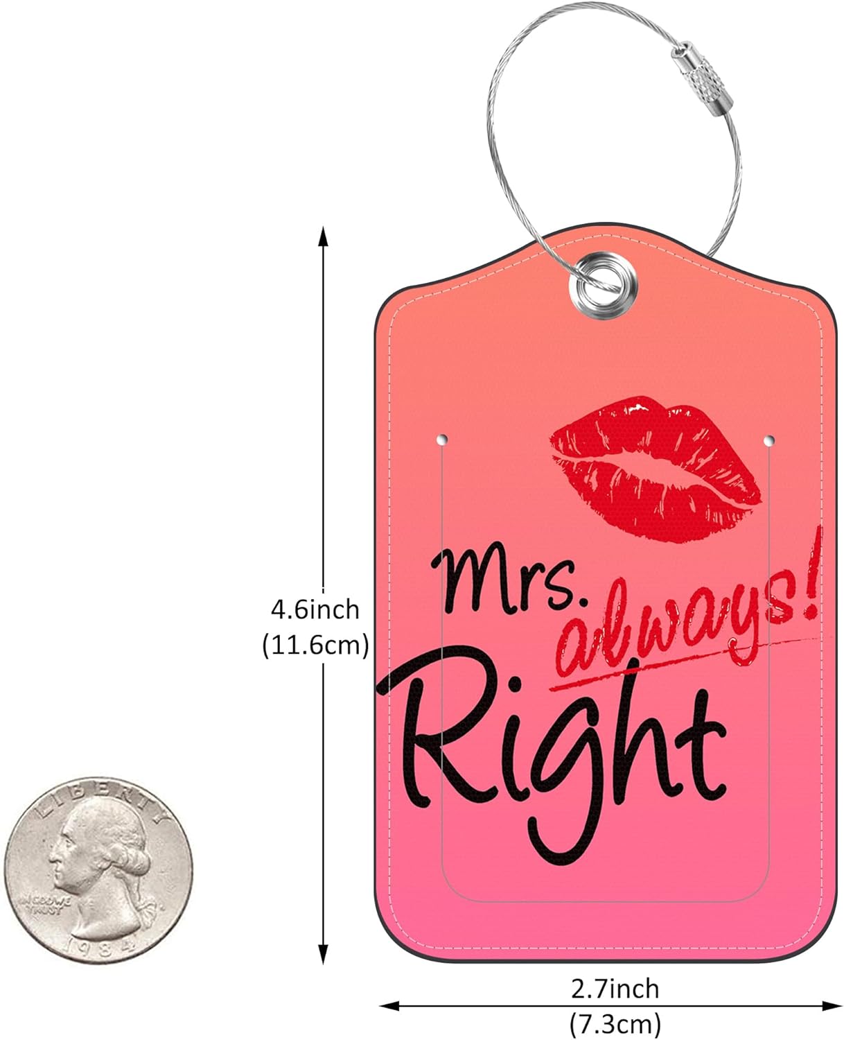 2 Pack Luggage Tags for suitcases Mr and Mrs Leather Luggage Tag, Identifiers with Privacy Name ID Label and Metal Loop for Men Women Travel Bag Suitcase