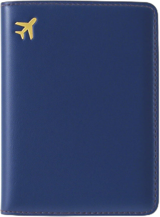 PU Leather Passport Holder Covers Case, Waterproof Rfid Blocking Travel Wallet Passport Holder(Marine Blue)