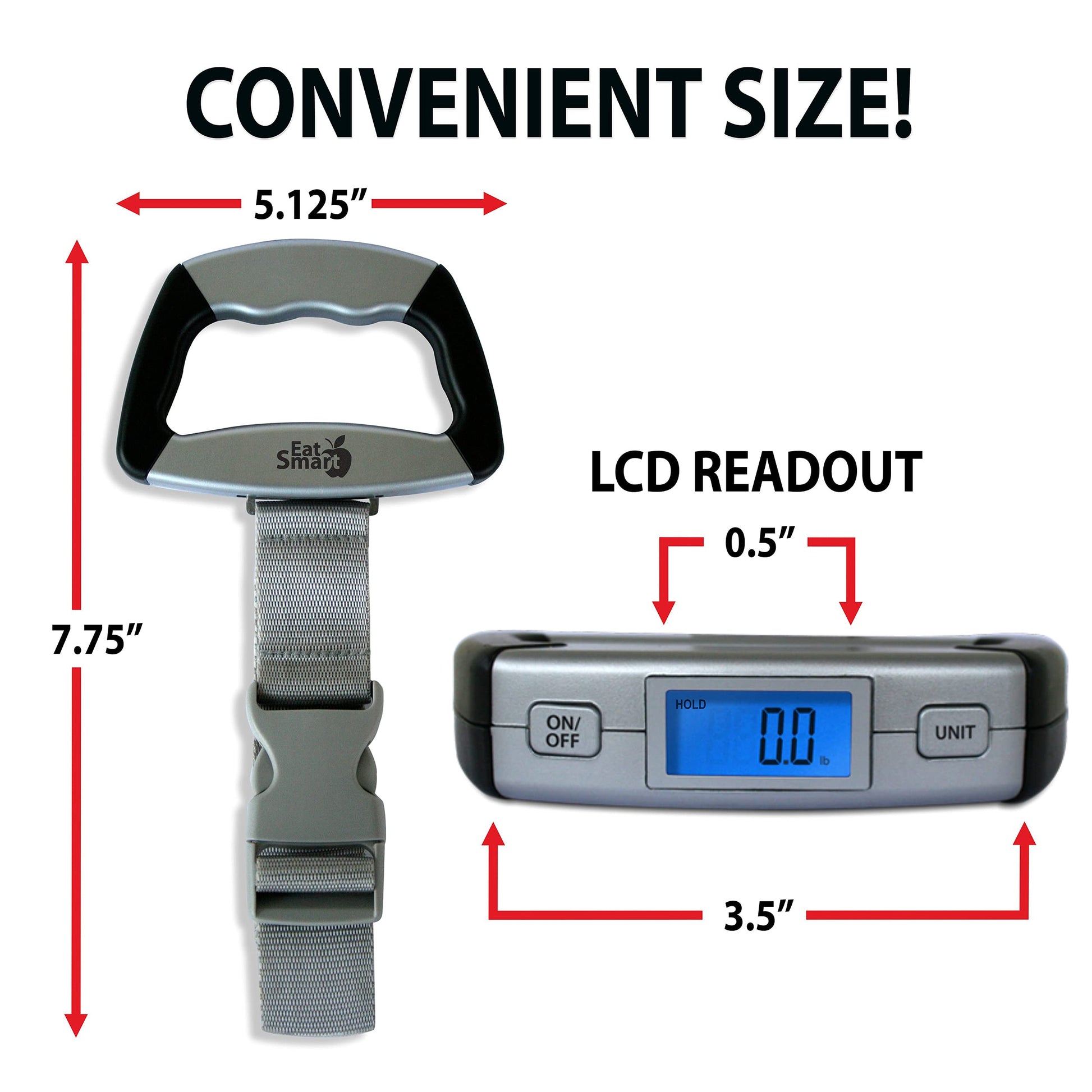 EatSmart Digital Luggage Scale - Portable Handheld Travel Scale with LCD Display, Measures up to