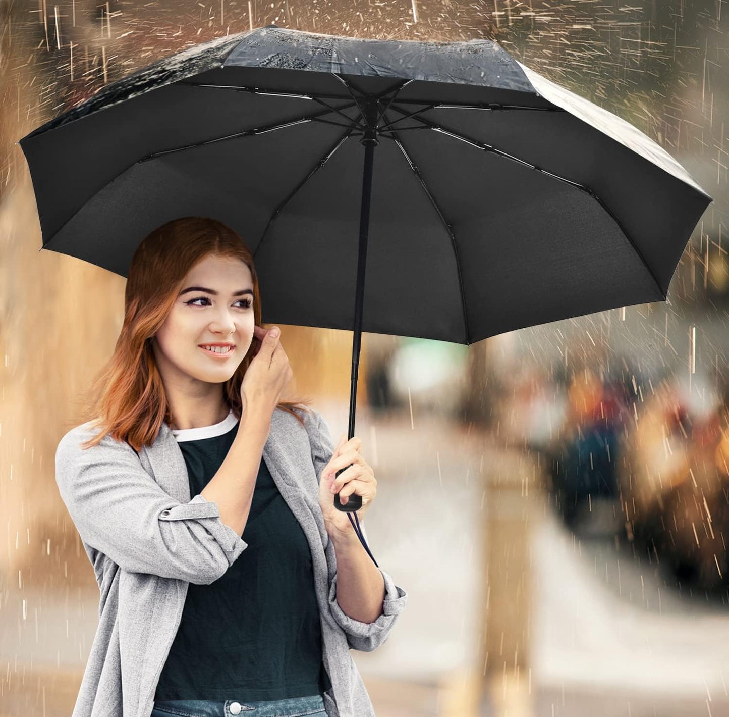 RONIARE 2 Packs Travel Umbrellas for rain Windproof Compact Umbrella Folding Small Strong and