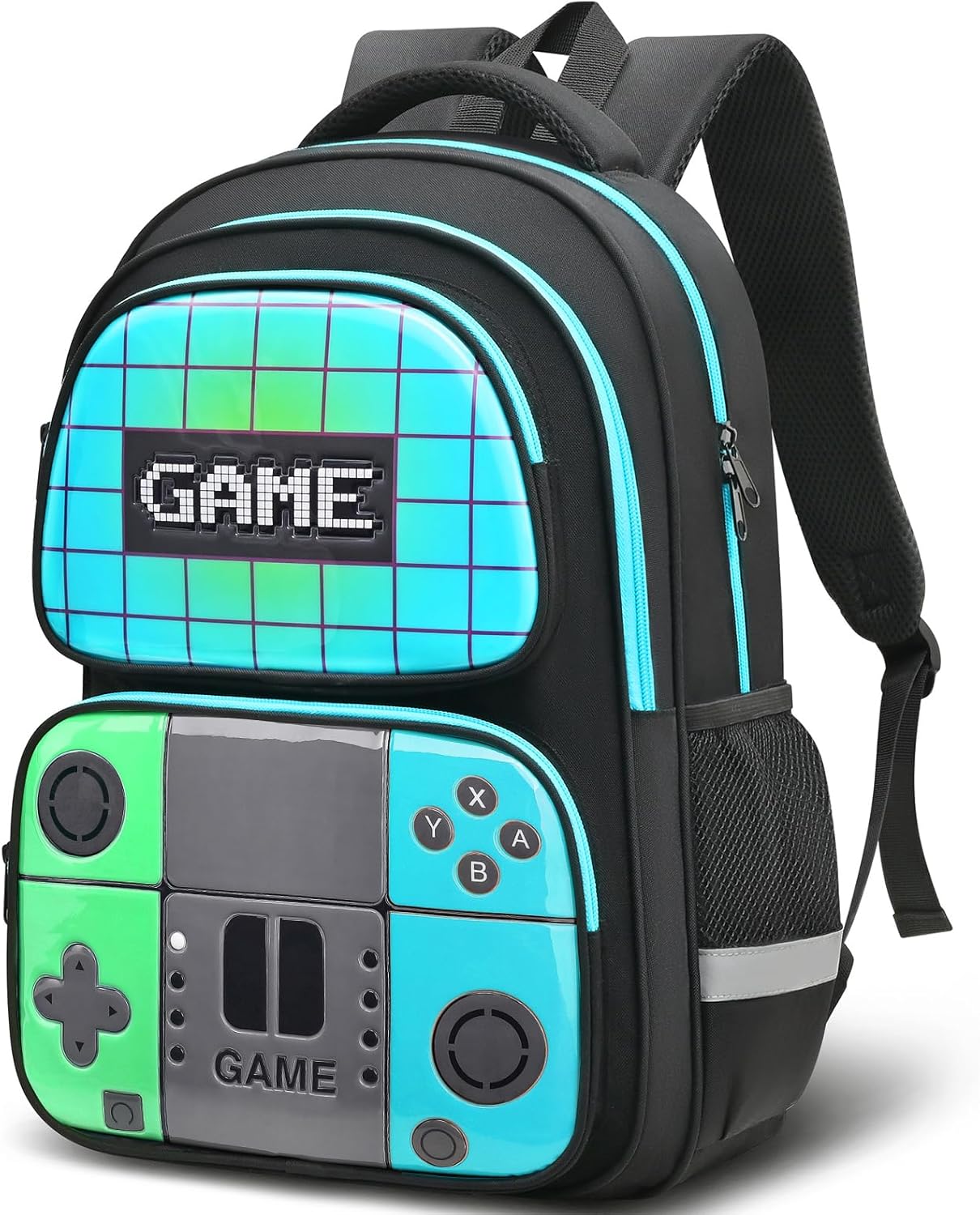 School Backpack For Boys,Gamer Kids Backpack For Elementary Middle School Student Age 6-14,17″