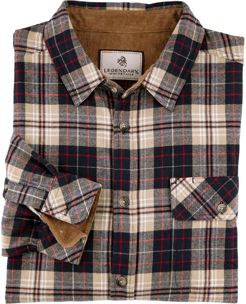 Legendary Whitetails Men's Flannel Shirt Long Sleeve Button Down 100% Cotton