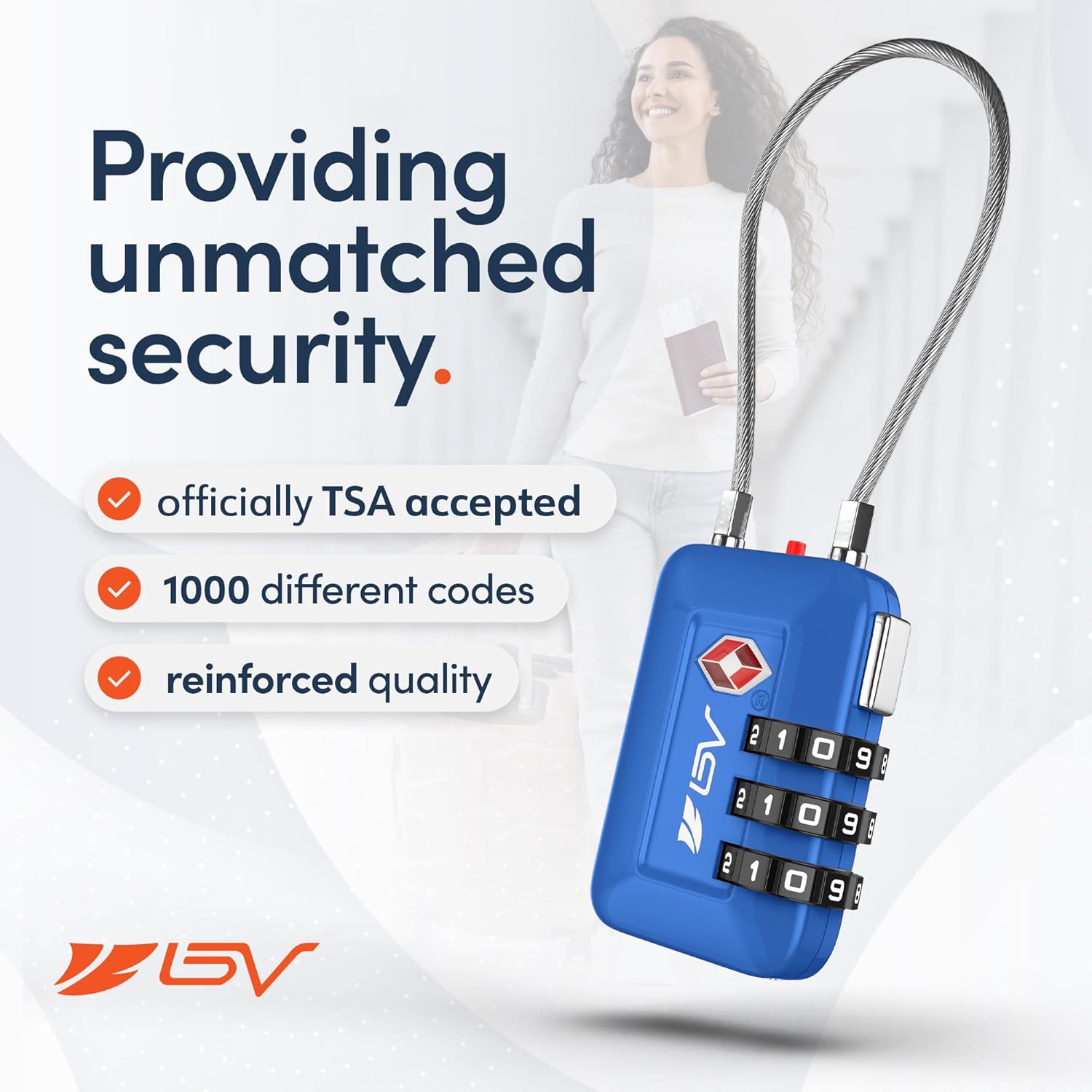 TSA Accepted Luggage Travel Lock, Set-Your-Own Combination Lock for School Gym Locker, Luggage