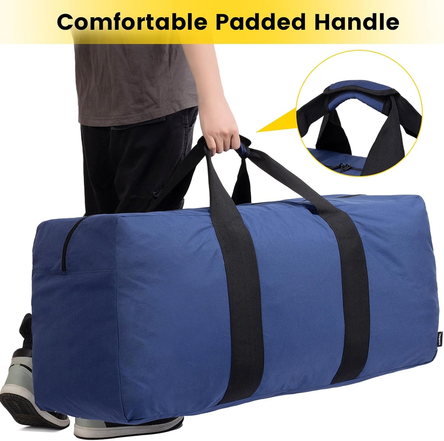 Vorspack Extra Large Duffle Bag for Travel - 200L Duffel Bag for Men Gear Bag for Storage Foldable Weekender Bag for Overnight Camping - Blue