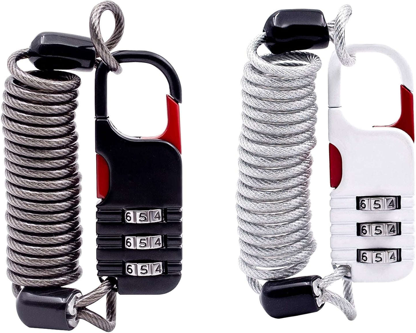 Combination Lock with Retractable Cable, Small Cable Lock with Code, Mini Padlock Combination, for Travel Luggage, Suitcases, Backpack, Bag Zipper, Bicycle, Motorcycle Helmet Anti Theft