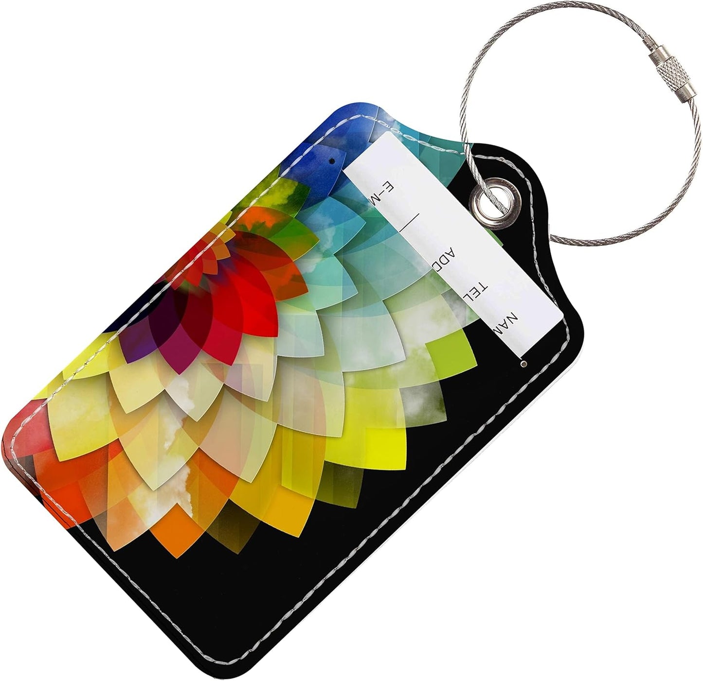 Luggage Tags for Suitcases, 2 Pack Cute PU Leather Suitcase Tag Identifiers TSA Approved with