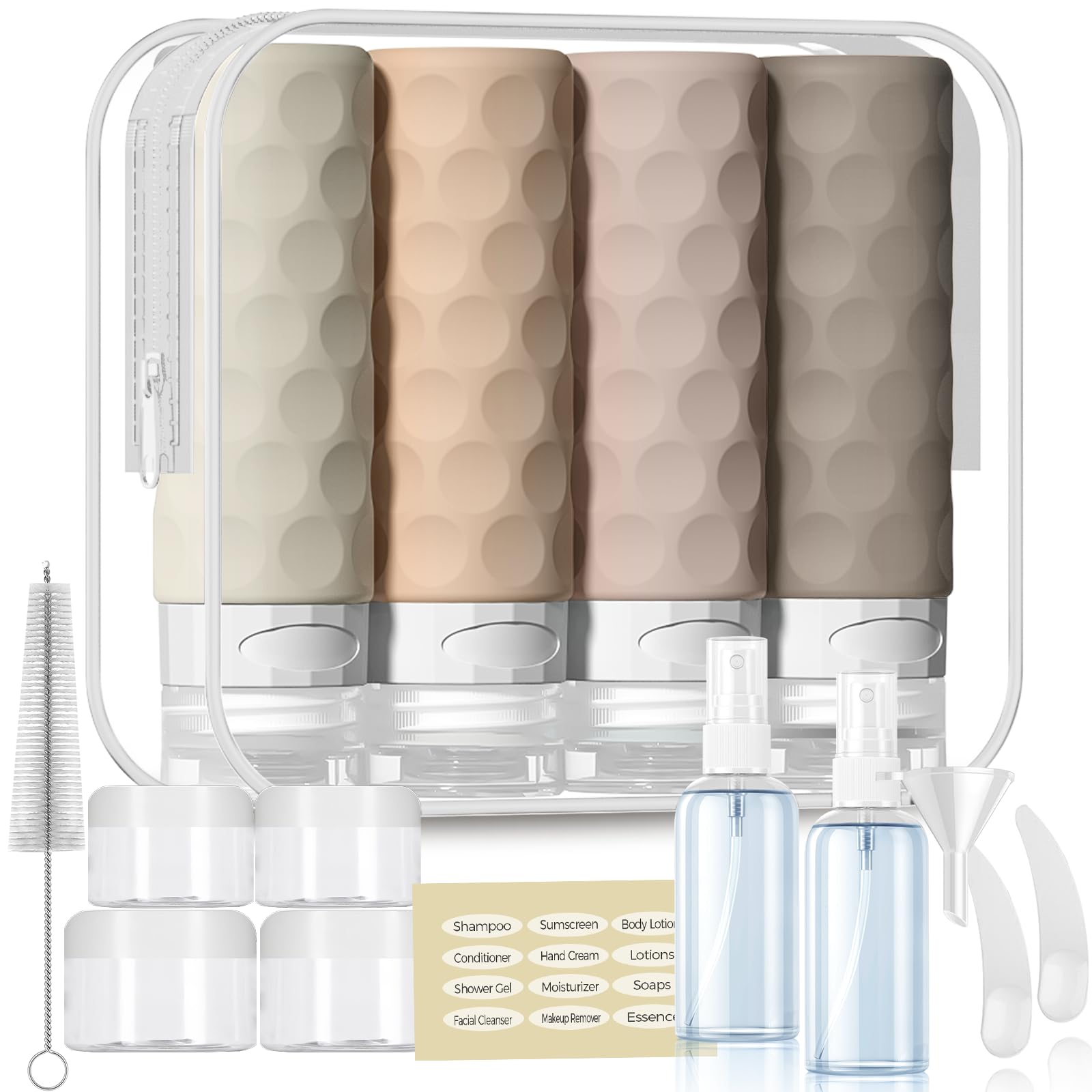 Silevoler 16pack Travel Bottles for Toiletries, TSA Approved Travel Size Containers Set, Leak Proof