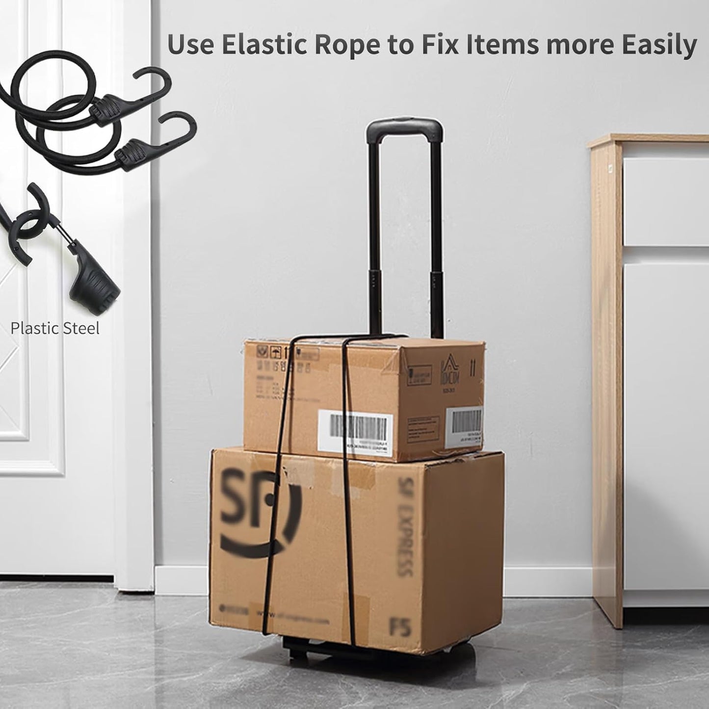 Portable Folding Luggage Cart for Travel and Office Use - Heavy Duty Hand Truck for Backpacks, Moving, and Shopping with 2 Elastic Straps