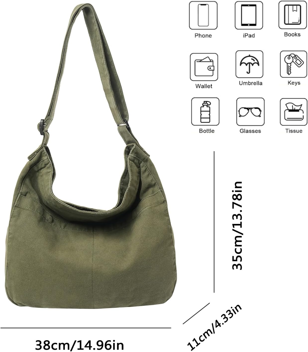 Canvas Messenger Bags for Women Crossbody Bag for School Hobo Men Cute Large Shoulder Lightweight Tote