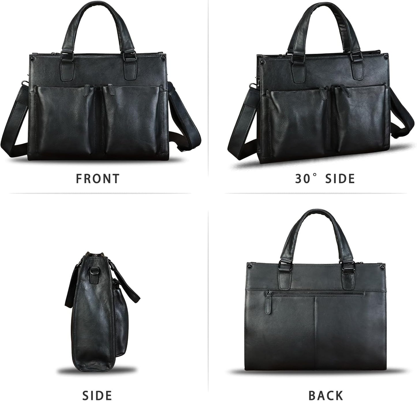 Genuine Leather Messenger Bag Briefcase for Men Vintage Real Leather Shoulder Bag Crossbody Bag