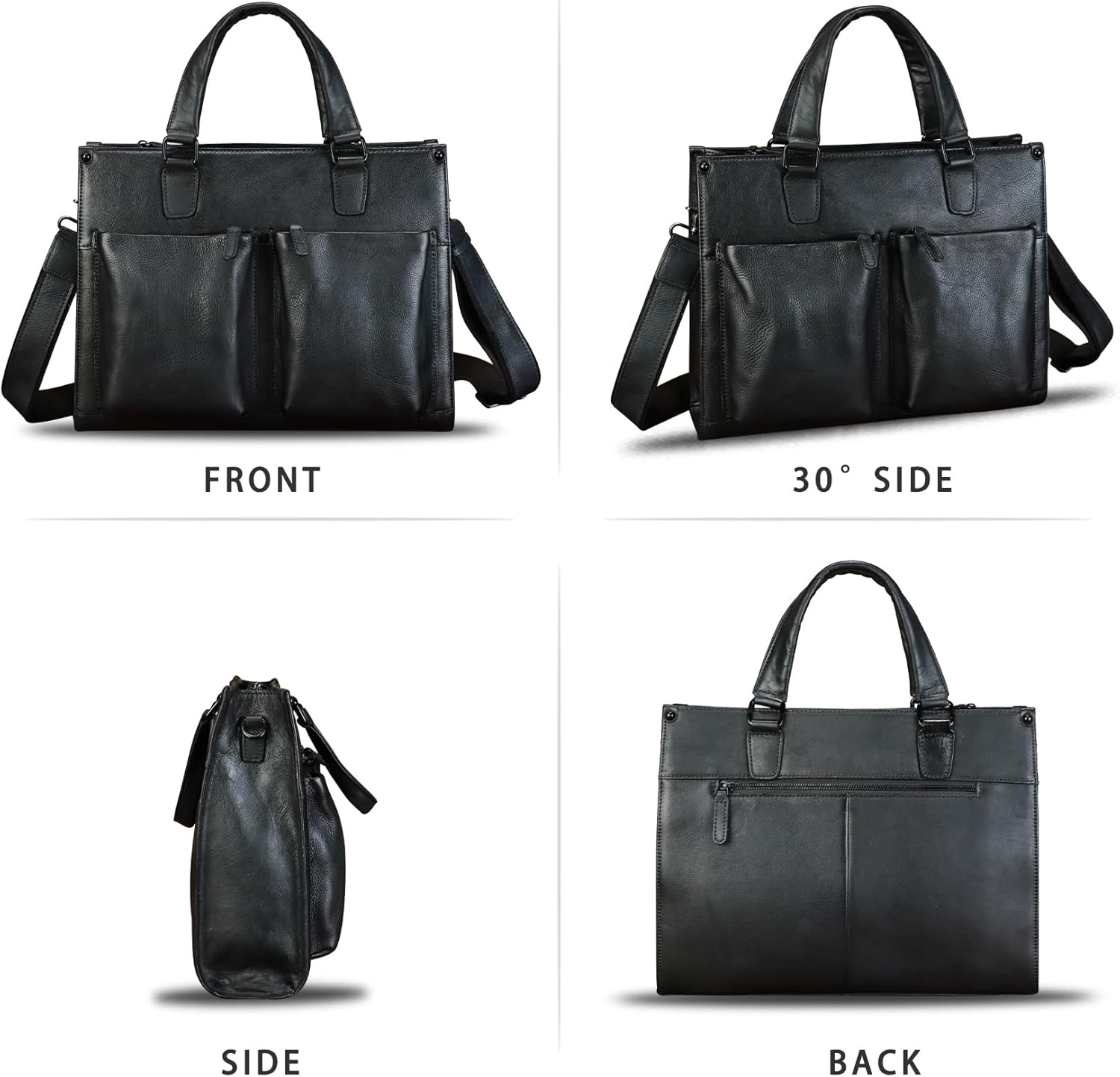 Genuine Leather Messenger Bag Briefcase for Men Vintage Real Leather Shoulder Bag Crossbody Bag
