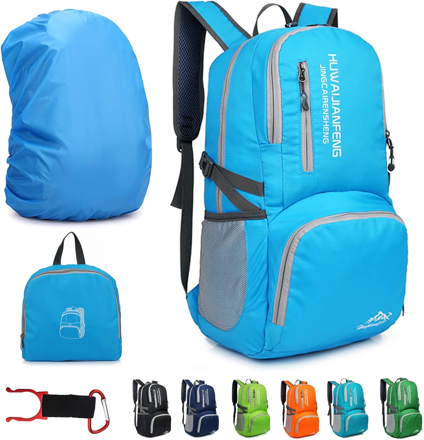 Hiking Backpack,30l sporty lightweight folding waterproof ultralight backpack for outdoor camping picnic hiking (Blue)