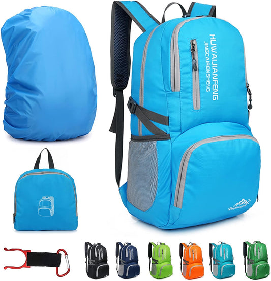 Hiking Backpack,30l sporty lightweight folding waterproof ultralight backpack for outdoor camping picnic hiking (Blue)
