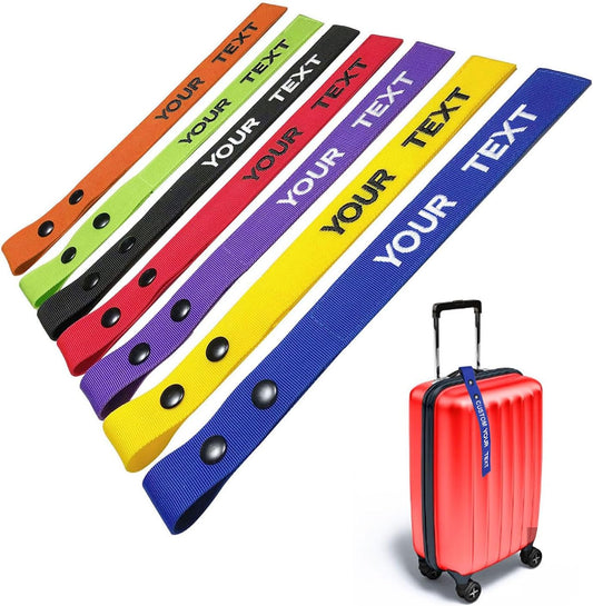 Personalized Luggage Tags, Customized Name ID Suitcase Tag Labels for Travel Suitcase, Personalized Embroidery Baggage Tags to Quickly Spot Suitcases,Travel Bag,Hiking Bag (Polyester)