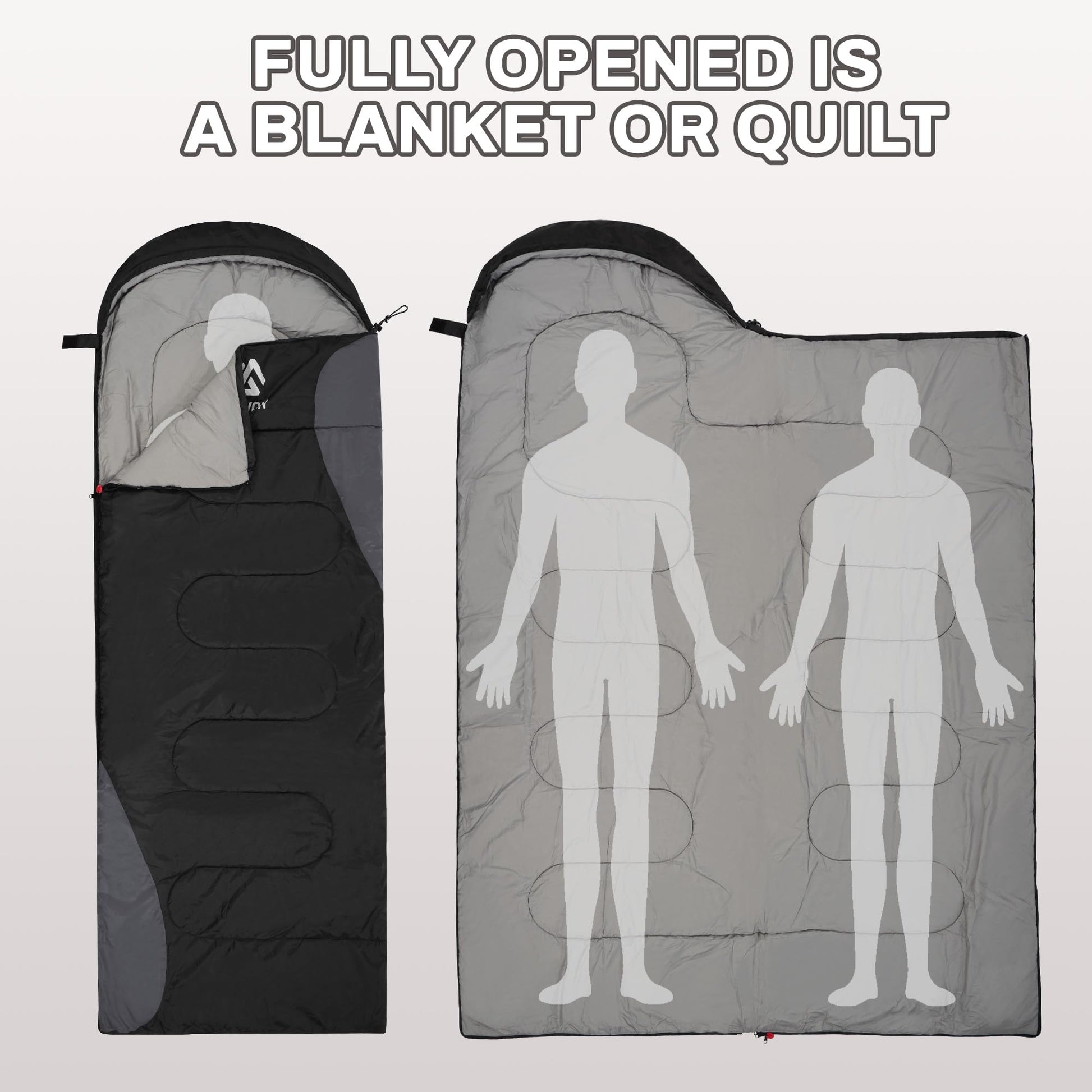 Elevon Sleeping Bag for Adults Teens Kids Cold Warm Weather, Portable Waterproof & Lightweight
