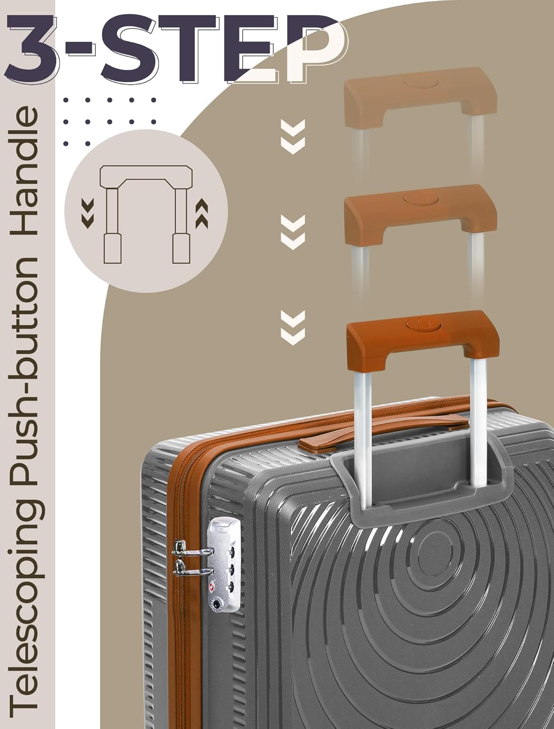 Luggage Sets 5 Piece,Lightweight,Impact-Resistant,Wear-Resistant Suitcases with Wheels, Hardshell Suitcase Set with Spinner Wheels, PP Carry on Luggage Set with TSA Lock, Travel Luggage