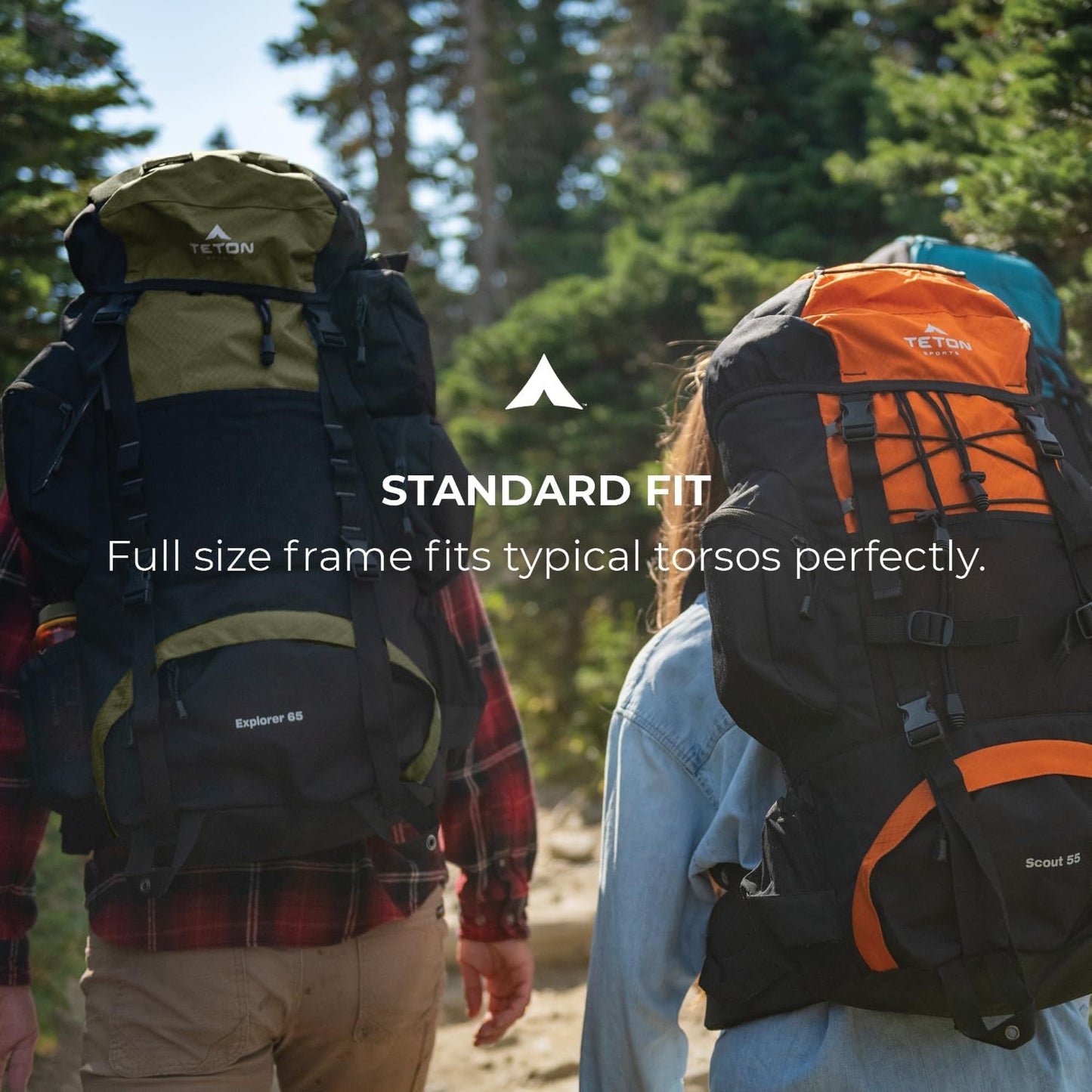 Teton 65L Explorer Internal Frame Backpack for Hiking, Camping, Backpacking, Rain Cover Included