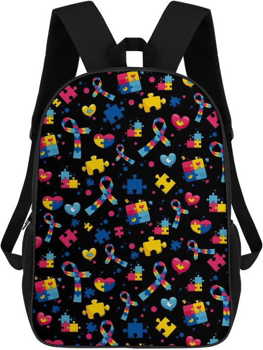 Autism School Backpack Lightweight Laptop Backpacks Large Capacity 1 Main Compartment Outdoor Bookbag for Kids Boys Girls (Color8)